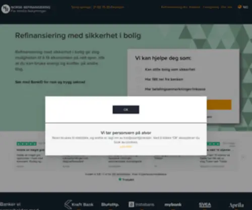 Norskrefinansiering.no(Refinansiering­ med sikkerhet i bolig) Screenshot