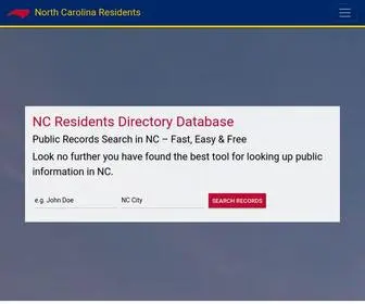 Northcarolinaresidentdatabase.com(North Carolina Residents Database Search) Screenshot