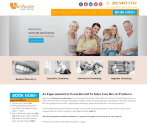 Northcotefamilydental.com.au(Northcote Dentist) Screenshot