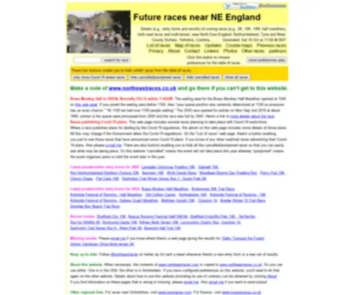 Northeastraces.com(Races in NE England) Screenshot