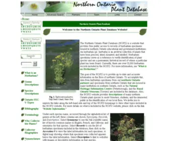 Northernontarioflora.ca(Northern Ontario Plant Database) Screenshot