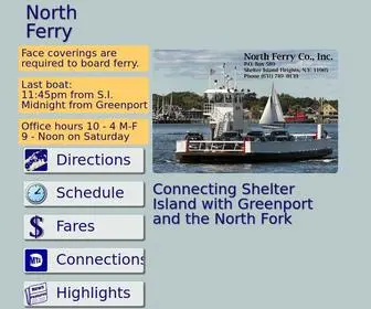 Northferry.com(North Ferry Service Connecting Long Island and Shelter Island) Screenshot