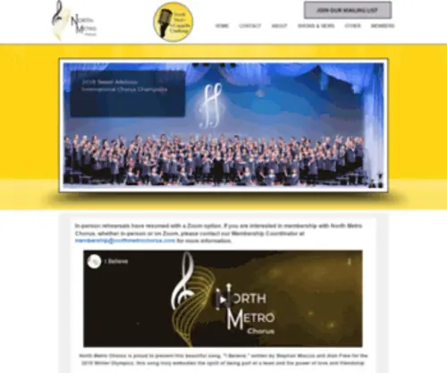 Northmetrochorus.com(North Metro Chorus) Screenshot