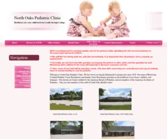 Northoakspediatricclinic.com(North Oaks Pediatric Clinic) Screenshot