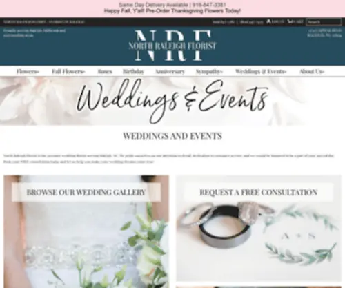 Northraleighevents.com(Weddings by North Raleigh Florist) Screenshot