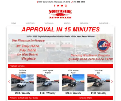 Northsideauto.com(Buy Here Pay Here Manassas VA Used Cars Instant Approval Northside Auto Sales) Screenshot