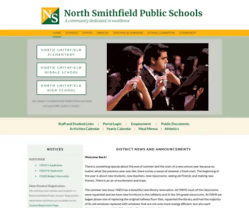 Northsmithfieldschools.com(North Smithfield Public Schools) Screenshot