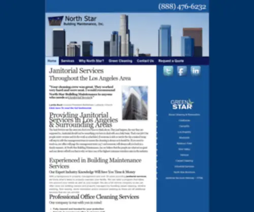 Northstarmaint.com(Janitorial Services in Los Angeles) Screenshot