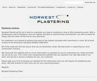 Norwestplastering.com.au(Plasterers Sydney) Screenshot