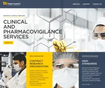 Norwichclinical.com(Norwich Clinical Services is a global Contract Research Organization (CRO)) Screenshot