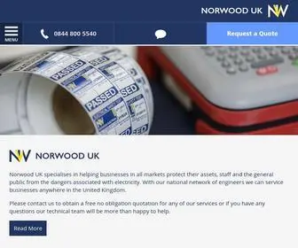 Norwooduk.com(Norwood Electrical UK) Screenshot