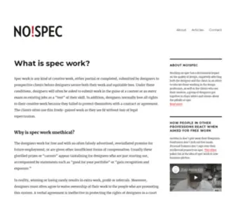 Nospec.com(Spec work) Screenshot