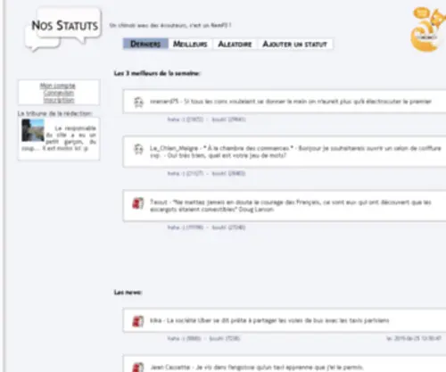 Nosstatuts.fr(Les statuts en direct de Twitter et Facebook) Screenshot