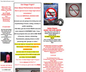 Nostagefright.com(How to beat stage fright and performance anxiety fear of public speaking program) Screenshot