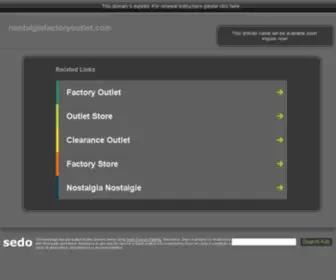 Nostalgiafactoryoutlet.com(Nostalgia) Screenshot