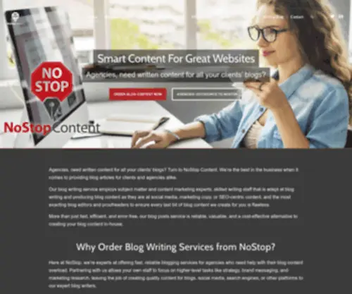 Nostop.net(Content Writing Blogging Services NoStop) Screenshot