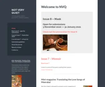 Not-Very-Quiet.com(Issue 8 open for submissions until 31 Jan 2021) Screenshot