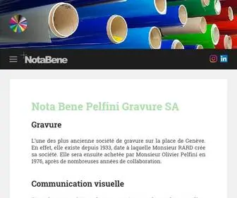 Notabenegroup.com(NotaBene Pelfini Gravure SA) Screenshot