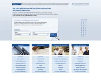 Notar.de(Willkommen beim Informationsportal der Bundesnotarkammer) Screenshot