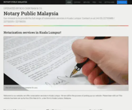 Notarypublicmalaysia.net(Notary Public Malaysia) Screenshot