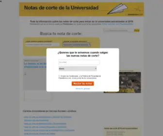 Notasdecorte.info(Notas de corte de todas las carreras universitarias curso) Screenshot