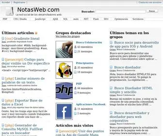 Notasweb.com(Red Social de Desarrolladores y Programadores Web) Screenshot