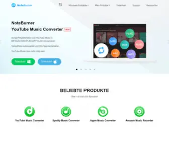 Noteburner.de(Offizielle Webseite von NoteBurner) Screenshot
