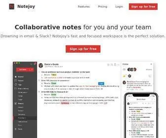 Notejoy.com(Fast and focused notes for you and your team) Screenshot