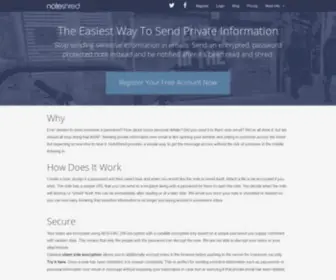 Noteshred.com(Send Encrypted) Screenshot