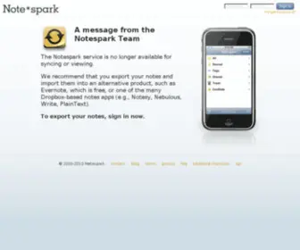 Notespark.com(This domain) Screenshot