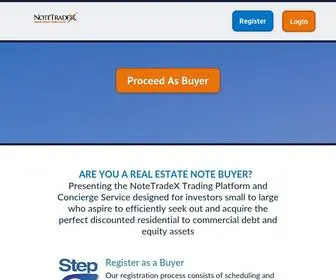 Notetradex.com(Buy Discounted Notes to REOs on the Leading Trading Platform in The U.S) Screenshot