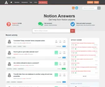 Notionanswers.com(Recent activity) Screenshot