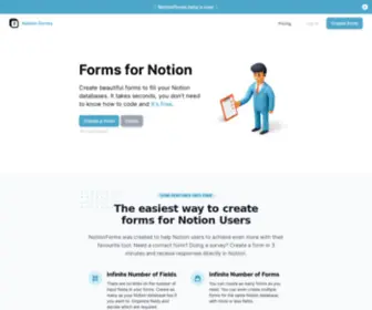 Notionforms.io(Create beautiful forms to fill your Notion databases) Screenshot