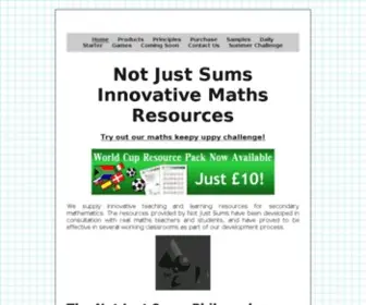 Notjustsums.com(Maths resources) Screenshot