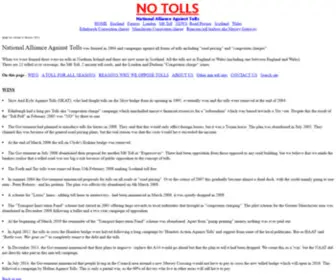 Notolls.org.uk(National Alliance Against Tolls) Screenshot