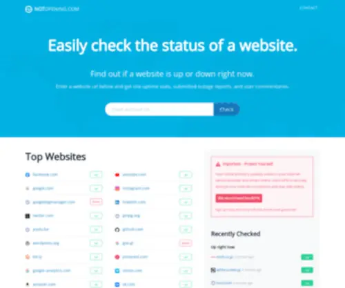 Notopening.com(Notopening monitors and checks the statuses of websites online. find out if a website) Screenshot