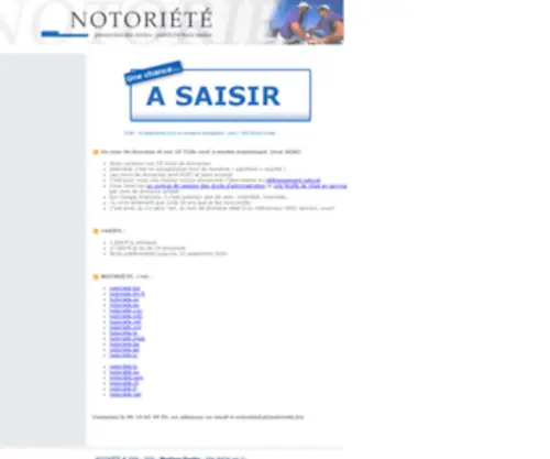 Notoriete.biz(Search Engine Optimisation) Screenshot