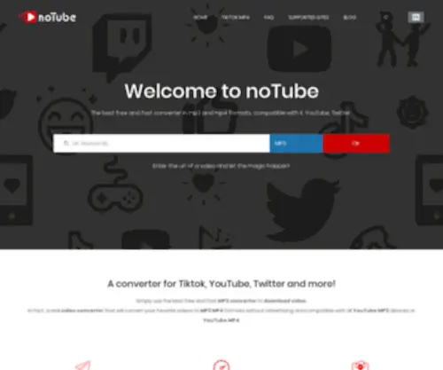 Notube.net(YouTube MP3 and YouTube MP4 free video converter) Screenshot