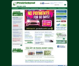 Notyournormalbank.com(Prairieland Federal Credit Union) Screenshot