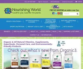 Nourishingworld.com(Organic & All Natural Vitamins) Screenshot