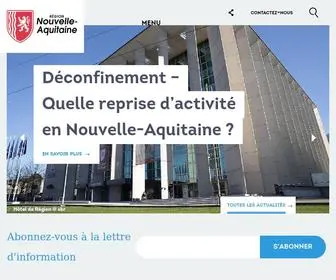 Nouvelle-Aquitaine.fr(Région Nouvelle) Screenshot
