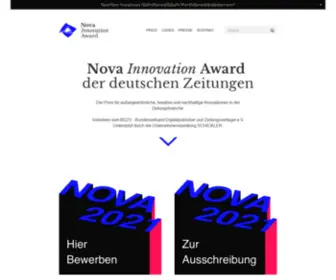 Nova-Award.de(Nova Innovation Award der deutschen Zeitungen) Screenshot