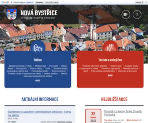 Novabystrice.cz(Nová Bystřice) Screenshot