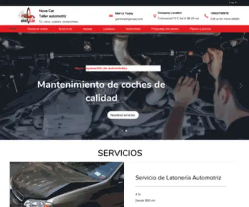 Novacarcolombia.com(Servicio de Latonería Automotriz Colombia) Screenshot