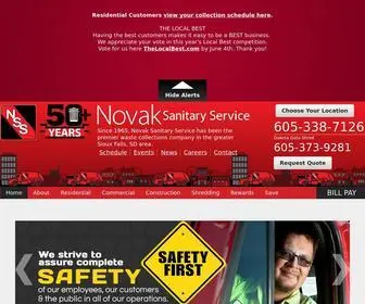 Novaksanitary.com(Sioux Falls Garbage Collection Service & Recycling) Screenshot
