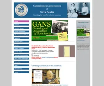 Novascotiaancestors.ca(Genealogical Association of Nova Scotia) Screenshot