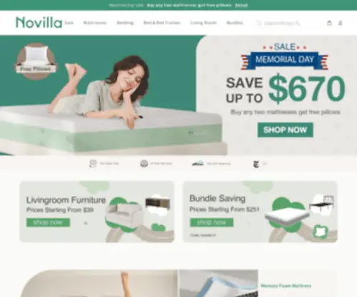 Novilla.net(Best Affordable Memory Foam Mattress In A Box Sale Online) Screenshot