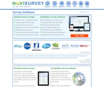 Novisurvey.net(Survey software for online surveys and web surveys) Screenshot