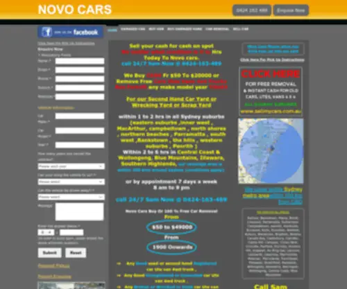 Novocars.com.au(Cash For Cars Sydney) Screenshot