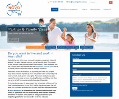 Novomigration.com.au(Get the right help and advice with your migration journey. Novo Migration) Screenshot